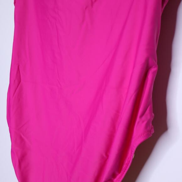 J. CREW NEW Gemma Ruched Bandeau One-Piece Swimsuit Radiant Fuchsia Women's 20 - Picture 11 of 14
